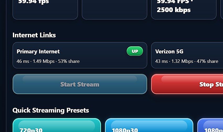 Quick Streaming Presets